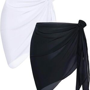 Black and White Sarong Wrap Coverup -NWOT